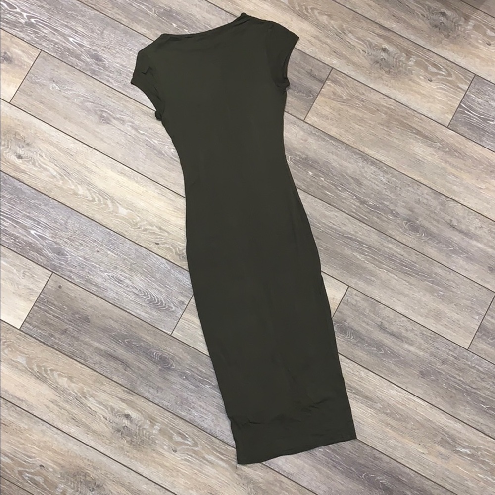 navy green dress